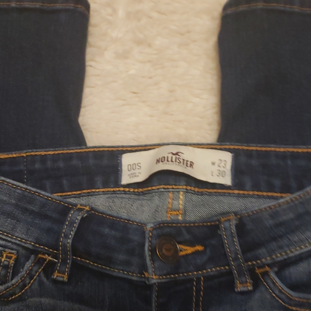 HOLLISTER Skinny Distressed Jeans Dark Wash sz 23 - Picture 4 of 7